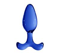 Chrystalino Glass Dildo Dong Expert Buttplug, Blue