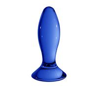 Chrystalino Glass Dildo Dong Follower Buttplug, Blue