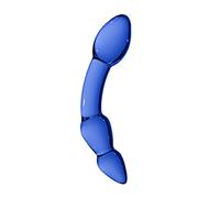 Chrystalino Glass Dildo Dong Superior Buttplug, Blue