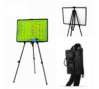 CHSEEO 23.6'' x 17.7'' Magnetic Coaching Board, Large Soccer Tactics Board - Magnetic Marker, Pen, Dry Eraser, Tripod Stand and Carrying Bag, Full Football Pitch Layout, Training Assistant Equipment