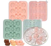 CHSEEO 2pc Little Bear Silicone Ice Cube Trays with Lip, Easy to Remove, Flexible Silicone Ice Cube Moulds, Perfect for Parties, Drinks, Cocktails, Frozen Liquids, Whiskey, Reusable