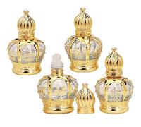 CHSEEO 4 PCS Essential Oil Roller Bottles, 15ml Refillable Empty Vintage Roller Ball Bottles for Essential Oils, Gold Rollerball Bottle Egyptian Arabic Style
