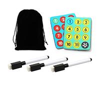 CHSEEO Football Soccer Board Coach Magnetic Set, Include 24 Pcs Round Magnet Pieces, Storage Bag, 3 Pcs Magnetic Dry Erase Markers with Eraser for Soccer Coaching Board, Magnet Coaches Soccer Board