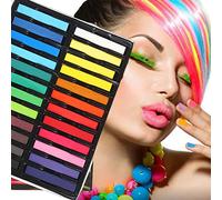CHSEEO Hair Chalk for Girls, 24 Colors Temporary Hair Chalks Color, Colored Chalk for Kids for School Prom Graduation Party, Christmas Party, Children's Day Gift, Halloween Party Supplies, Long