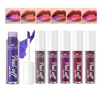 CHSEEO Peel Off Lip Stain Long Lasting Waterproof Kit, 6 Pcs Tattoo Magic Color Lip Gloss Sets, Peel Away Lip Colorful Glossy Lipstick Makeup Cosmetic Gift Set for Girl Women