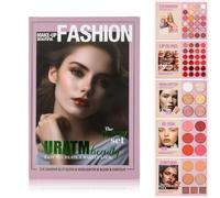 CHSEEO Professional 67 pcs Makeup Palette Set - Book Style Makeup Kit, 5-in-1 Palette with 24 Eyeshadow, 6 Cream Highlighter, 6 Blush, 7 Contour & 24 Lip Gloss, Easy to Create Full Face Look