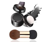 CHSEEO Root Touch Up Hairline Powder Hair Cover up - 3 Brush Heads, Instant Grey Hair Coverage, Women & Men's Portable & Sweatproof Hair Concealer, Multi-purpose for Eye Shadow & Contouring - Black