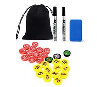 CHSEEO Soccer Magnetic Board Accessories Set, Include 27 Pcs Player Magnets Pieces, 2 Pcs Dry Erase Black Marker Pen, 1 Pcs Dry Eraser and Small Carry Pouch, Suit for Use on Magnetic Coaching Boards