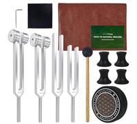 CHSEEO Tuning Forks for Healing Set, 128Hz, 136.1Hz, 256Hz, 384Hz | Feel the Vibration, Find Your Calm, Tuning Fork Set for Deep Relaxation, Meditation, Inner Peace, A Healing Sets for Her, Him