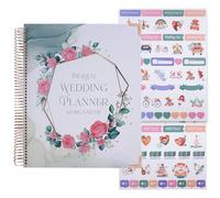 CHSEEO Wedding Planner Book and Organiser for Bride, 88 Pages Personalised Wedding Planning Notebook with 2 Pages of Stickers, Engagement Gifts for Couples, Bridal Planners Essentials