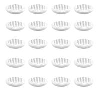 CHSEROK 20 Pieces Wardrobe Shoe Cabinet Vent Cover, White Cabinet Air Vent Hole, Round Stainless Steel Ventilation Grille, Base Diameter 53 mm, for Storage Cabinets, Shoe Cabinets, Kitchen
