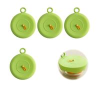CHSEROK 4-Piece Silicone Stretch Lids, 10 cm, Reusable, Suitable for Cups, Glasses, Drinks Cans, Green