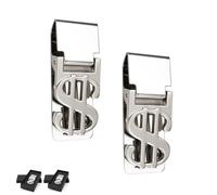 CHSEROK Money Clip, Flexible Opening, Stainless Steel Money Holder, Portable Cash Holder, with Gift Box, for Banknotes, Business Cards, Credit Card, Silver