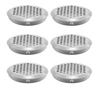 CHSEROK Round Stainless Steel Ventilation Grille, 6 Pieces Wardrobe Shoe Cabinet Vent Cover, Silver Air Vent Hole, Base Diameter 53 mm, for Storage Cabinets, Shoe Cabinets, Kitchen