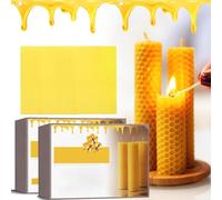 CHSG 20PCS Beeswax for Candle Making, Beeswax Candle Making Kit with Cotton Wick, Make Your Own Ideas Candle for Kids and Adults, Making Handsome Rolling Candle for Party (5.2 x 3.5 in)