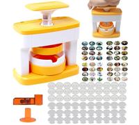 CHSG 48 Children's Badge Making Kit, 48 Pattern Components Badge Making Kit, DIY Badge Making Circular Cutter, Cute Stickers to Make Your Own Badge, Children DIY Circular Pin Making