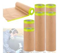 CHSG 6 Rolls Masking Paper, 2PCS 15cm x13m and 4PCS 30cm x13m Paint Masking Kraft Paper, Flexible and Strong Masking Film, for Auto Wall Furniture Painting and Spraying Protection