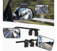 CHSG Car Towing Mirrors Caravan, Dual Caravan Mirrors for Wing Mirror Blindspot, Universal Adjustable Towing Mirror Extensions, For caravan towing with Clamps Safe Universal Pair
