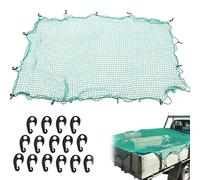 CHSG Cargo Net, Trailer Net, Heavy Duty Cargo Netting with 15 PCS Hooks, Cargo Net for Van, Luggage Net Adjustable Elastic Organizer Net, 4.9ft X 7.2ft Cargo Nets, for Car Boot Vehicle Van SUV