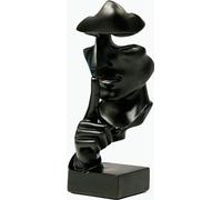 CHSG Handcrafted Silence Is Gold Thinker Statue, Work Of Art Modern And Simple Resin Things, Desk Abstract Figurine Sculptures For Entrance, Creative Room Home, Office Study