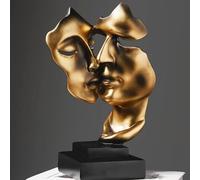 CHSG Handcrafted Silence Is Gold Thinker Statue, Work Of Art Modern And Simple Resin Things, Desk Abstract Figurine Sculptures For Entrance, Creative Room Home, Office Study