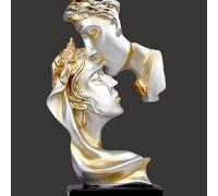 CHSG Handcrafted Silence Is Gold Thinker Statue, Work Of Art Modern And Simple Resin Things, Desk Abstract Figurine Sculptures For Entrance, Creative Room Home, Office Study