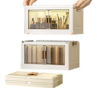 CHSG Mini Folding Cabinet, Two layers 29 * 18.5 * 31.5cm, Savvystor Storage Boxes With Lid Plastic Storage Drawers, Stackable Boxes, Organiser For Countertops, Headboards, Bedrooms, Desks, Kitchens
