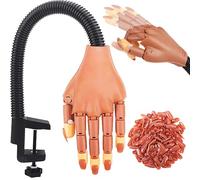 CHSG Practice Hand for Acrylic Nails With 100Pcs Nail Tips Flexible Training Hand, For Beginners Salon Home with False Nails, Designs and Nail Extension Exercises to Show off your Nail Work