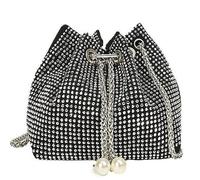 CHSG Women Rhinestone Clutch Bag, Silver Clutch Bag for Women, Shoulder Bags Tote Purses with Detachable Chain, Crystal Clutch Handbags Silver Party Prom Wedding, silver, Mini