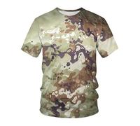 CHSLO Mens 3D Print t-shirts Summer Camouflage Colorful Unisex 3D Digital Printed T-Shirt Round Neck Men'S Short-Sleeved Loose Fitness Stretch Breathable Sports Top Oversize