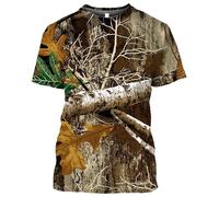 CHSLO Mens 3D Print t-shirts Summer Camouflage Deer Wild Boar Rabbit Animal Unisex 3D Digital Printing T-Shirt Round Neck Men'S Short-Sleeved Loose Fitness Stretch Breathable Sports Top Oversize