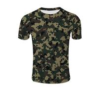 CHSLO Mens 3D Print t-shirts Summer Camouflage Unisex 3D Digital Printed T-Shirt Round Neck Men'S Short-Sleeved Loose Fitness Stretch Breathable Sports Top Oversize