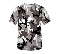 CHSLO Mens 3D Print t-shirts Summer Camouflage Unisex 3D Digital Printed T-Shirt Round Neck Short-Sleeved Loose Men'S Half-Sleeved Bottoming Shirt Elastic Top Oversize