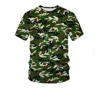 CHSLO Mens 3D Print t-shirts Summer Camouflage Unisex 3D Digital Printed T-Shirt Round Neck Short-Sleeved Loose Men'S Half-Sleeved Bottoming Shirt Elastic Top Oversize