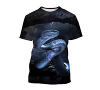 CHSLO Mens 3D Print t-shirts Summer Cobra Unisex 3D Digital Printed T-Shirt Round Neck Men'S Short-Sleeved Loose Fitness Stretch Breathable Sports Top Oversize