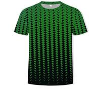 CHSLO Mens 3D Print t-shirts Summer Dazzling Striped Lattice Unisex 3D Digital Color Printed T-Shirt Round Neck Men'S Short-Sleeved Loose Breathable Stretch Top Sweatshirt Oversize