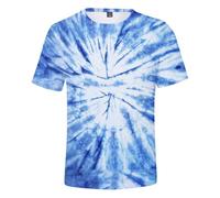 CHSLO Mens 3D Print t-shirts Summer Dizzy Swirl Unisex 3D Digital Printed T-Shirt Round Neck Men'S Short-Sleeved Loose Fitness Stretch Breathable Sports Top Oversize
