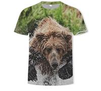 CHSLO Mens 3D Print t-shirts Summer Dog Animal Unisex 3D Digital Print T-Shirt Round Neck Men'S Short Sleeve Loose Stretch Half Sleeve Pug Oversize Top