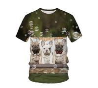 CHSLO Mens 3D Print t-shirts Summer Dog Animal Unisex 3D Digital Print T-Shirt Round Neck Men'S Short Sleeve Loose Stretch Half Sleeve Pug Oversize Top