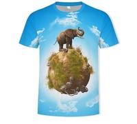 CHSLO Mens 3D Print t-shirts Summer Dog Animal Unisex 3D Digital Print T-Shirt Round Neck Men'S Short Sleeve Loose Stretch Half Sleeve Pug Oversize Top