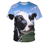 CHSLO Mens 3D Print t-shirts Summer Elephant Squirrel Dog Unisex 3D Digital Printed T-Shirt Round Neck Men'S Short-Sleeved Loose Fitness Stretch Breathable Sports Top Oversize