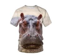 CHSLO Mens 3D Print t-shirts Summer Elephant Squirrel Dog Unisex 3D Digital Printed T-Shirt Round Neck Men'S Short-Sleeved Loose Fitness Stretch Breathable Sports Top Oversize