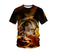 CHSLO Mens 3D Print t-shirts Summer Elephant Squirrel Dog Unisex 3D Digital Printed T-Shirt Round Neck Men'S Short-Sleeved Loose Fitness Stretch Breathable Sports Top Oversize