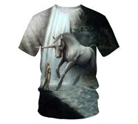 CHSLO Mens 3D Print t-shirts Summer Elephant Squirrel Dog Unisex 3D Digital Printed T-Shirt Round Neck Men'S Short-Sleeved Loose Fitness Stretch Breathable Sports Top Oversize