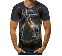 CHSLO Mens 3D Print t-shirts Summer Elephant Squirrel Dog Unisex 3D Digital Printed T-Shirt Round Neck Men'S Short-Sleeved Loose Fitness Stretch Breathable Sports Top Oversize