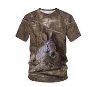 CHSLO Mens 3D Print t-shirts Summer Elephant Squirrel Dog Unisex 3D Digital Printed T-Shirt Round Neck Men'S Short-Sleeved Loose Fitness Stretch Breathable Sports Top Oversize