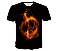CHSLO Mens 3D Print t-shirts Summer Fireball Ice Fire Dragon Unisex 3D Digital Printed T-Shirt Round Neck Men'S Short Sleeve Loose Fitness Elastic Breathable Sports Top Oversize