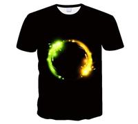 CHSLO Mens 3D Print t-shirts Summer Fireball Ice Fire Dragon Unisex 3D Digital Printed T-Shirt Round Neck Men'S Short Sleeve Loose Fitness Elastic Breathable Sports Top Oversize