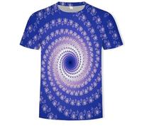 CHSLO Mens 3D Print t-shirts Summer Geometric Unisex 3D Digital Printed T-Shirt Round Neck Men'S Short-Sleeved Loose Breathable Stretch Half-Sleeved Sports Top Oversize