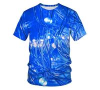 CHSLO Mens 3D Print t-shirts Summer Geometric Unisex 3D Digital Printed T-Shirt Round Neck Men'S Short-Sleeved Loose Breathable Stretch Half-Sleeved Sports Top Oversize